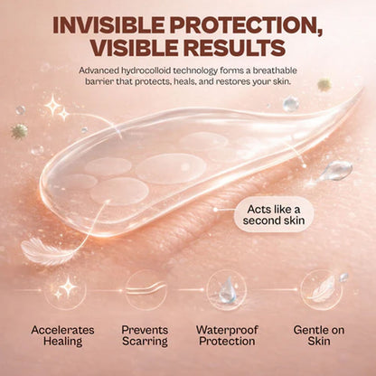 Wukusy Inlief pimple patch set with salicylic acid for acne and pimple treatment, showing clear patches on skin.