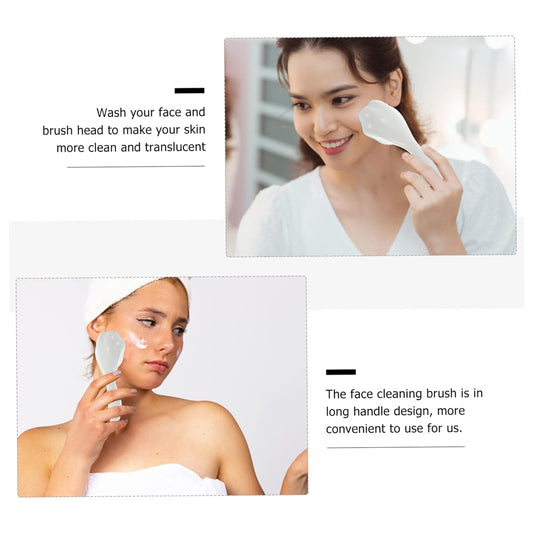 Wukusy silicone face scrubber and exfoliating brush for gentle manual facial cleansing, handheld skincare tool.