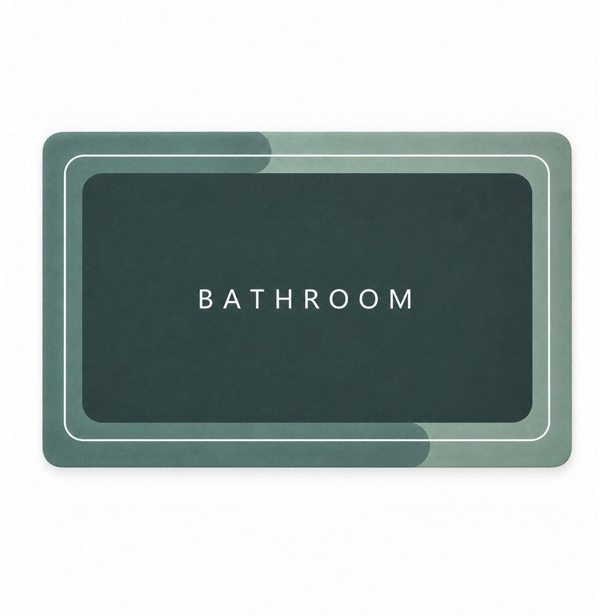 Green Wukusy super absorbent bathroom mat, 57x37 cm, quick-drying non-slip bath mat with textured surface for safety and comfort.