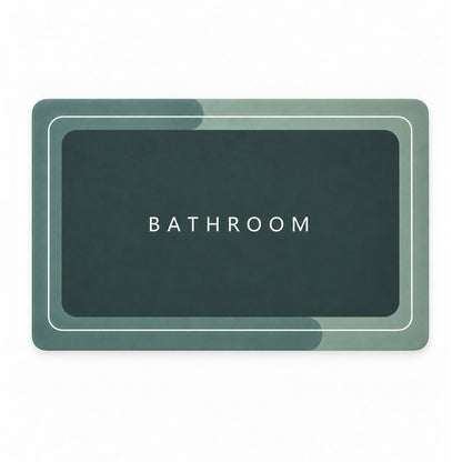 Green Wukusy super absorbent bathroom mat, 57x37 cm, quick-drying non-slip bath mat with textured surface for safety and comfort.