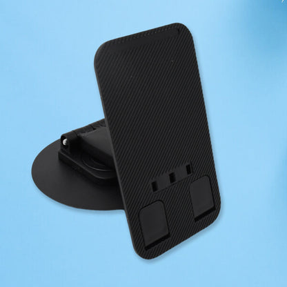 Wukusy mobile holder stand with rotating, foldable design, adjustable height and angle for all mobile phones on a desk.