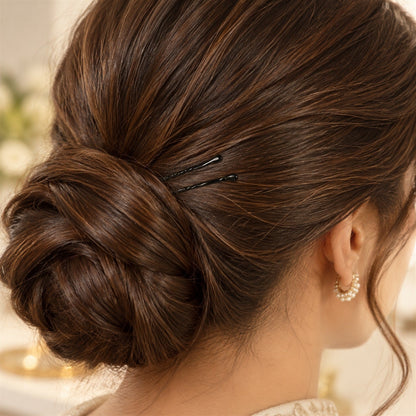 Wukusy metal bobby hair pins with wavy grip and rounded tips for everyday styling, shown in a set of 25 on a white background.