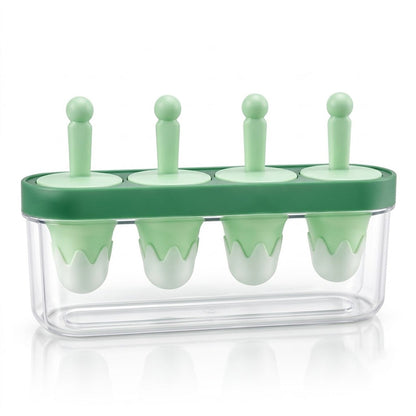 Wukusy ice cream candy popsicle maker with 4 reusable mold sticks and container for homemade frozen treats
