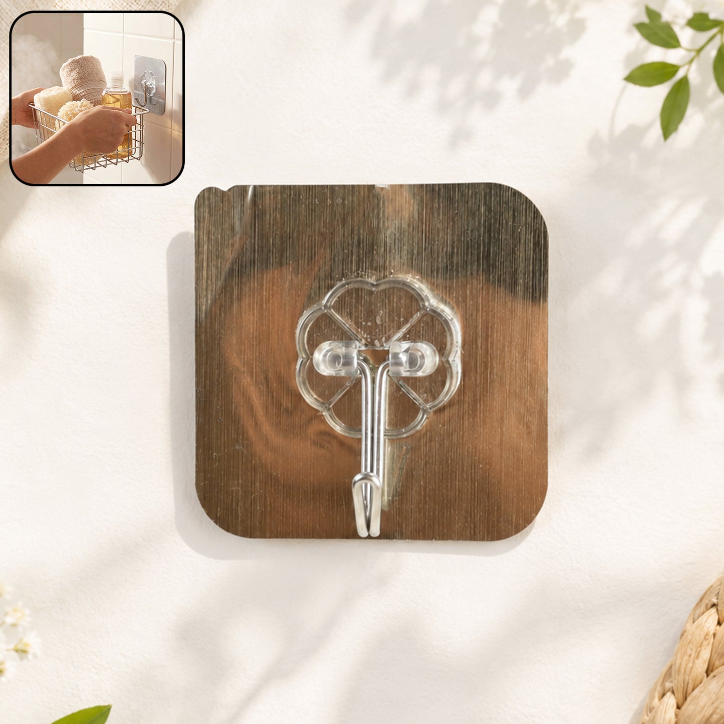Self Adhesive Plastic Wall Hook For Bathroom (1 Pc)