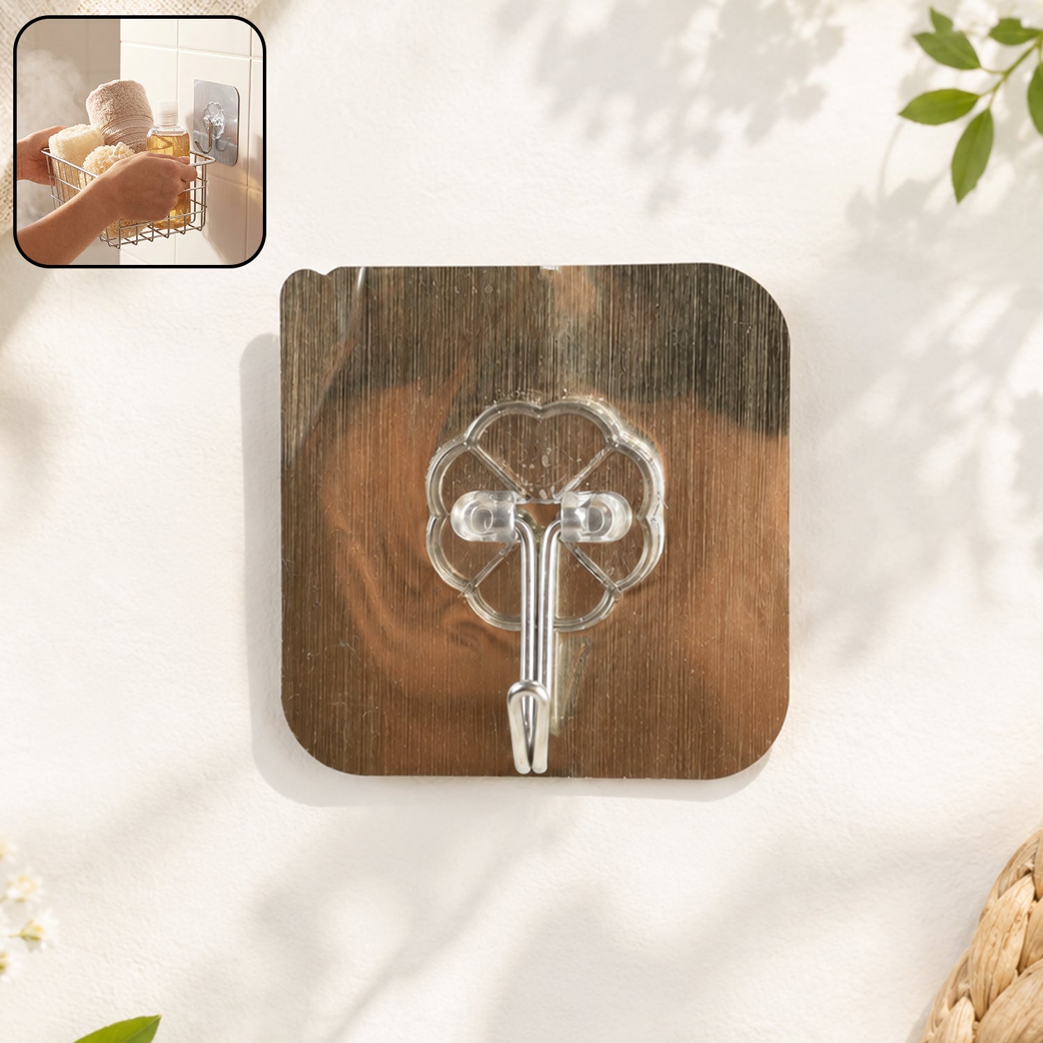 Self Adhesive Plastic Wall Hook For Bathroom (1 Pc)