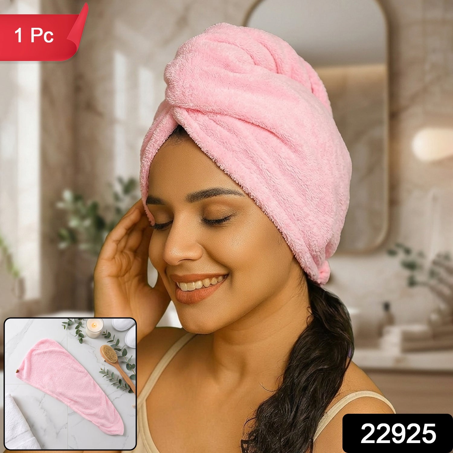 Microfiber Hair Wrap Towel Cap For Women Quick Dry Turban For Bath And Shower