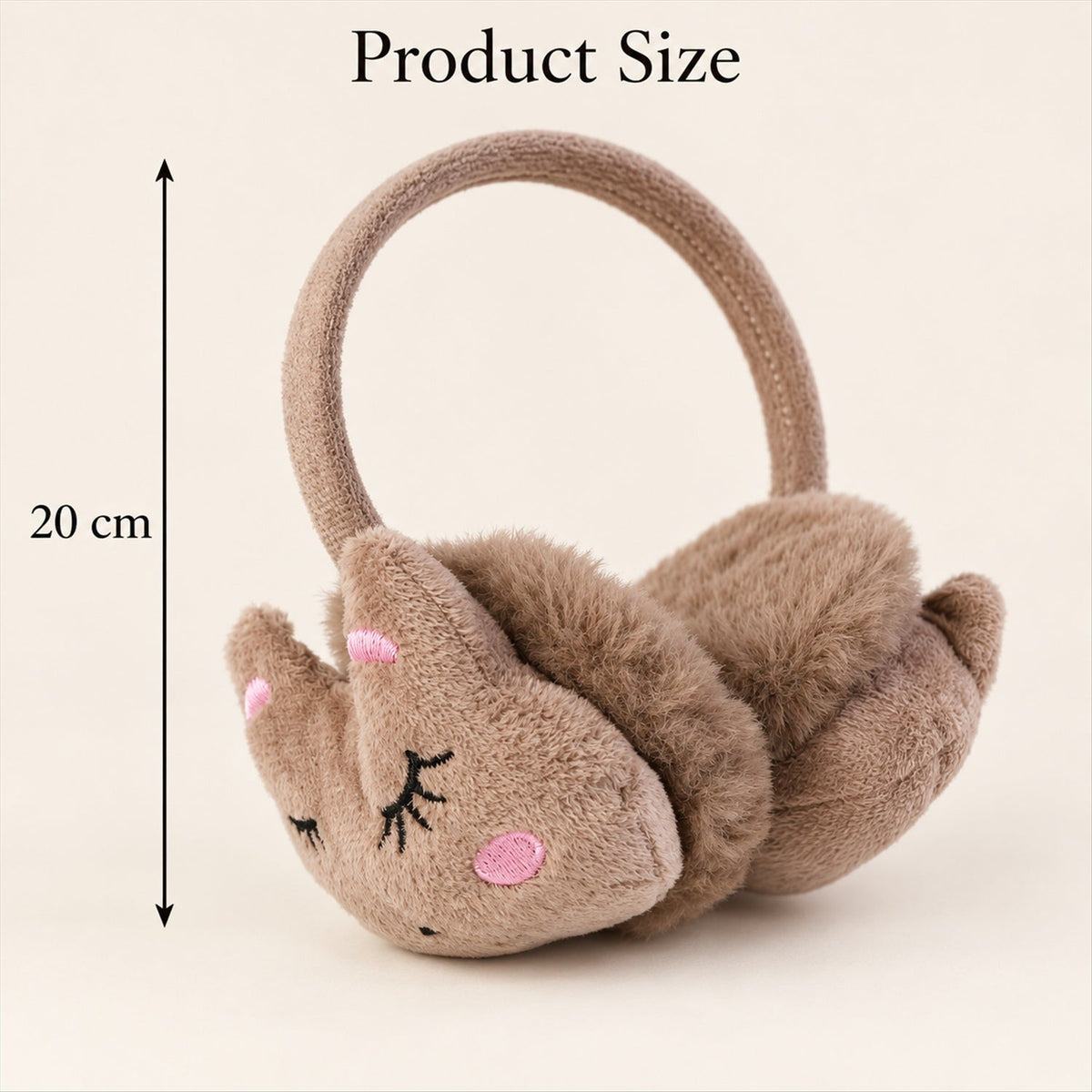 Wukusy plush winter ear muffs featuring colorful animal face designs, soft and warm for cold weather.