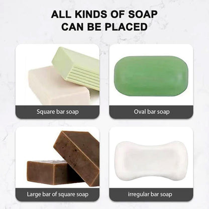 4006 Soap Dish Wall Mounted Soap Dish No-drilling Soap Holder Self Draining Waterfall Soap Tray Bar Soap Holder For Showerbathroom Soap Holder For Shower Adjustable Removable Soap Holder