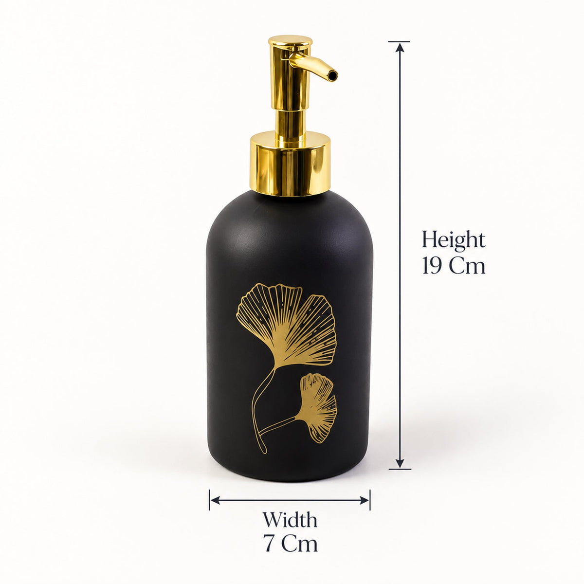 Wukusy manual liquid soap dispenser with leaf design and refillable pump bottle, showcasing a sleek, eco-friendly bathroom or kitchen accessory.