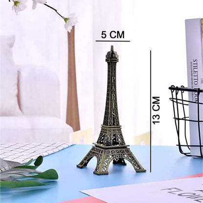 Antique finish 3D metal Eiffel Tower craft by Wukusy, detailed replica of Paris landmark, decorative metal showpiece for cabinet or office