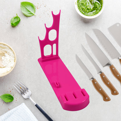 Wukusy plastic kitchen knife stand holding multiple knives in a modern kitchen organization display