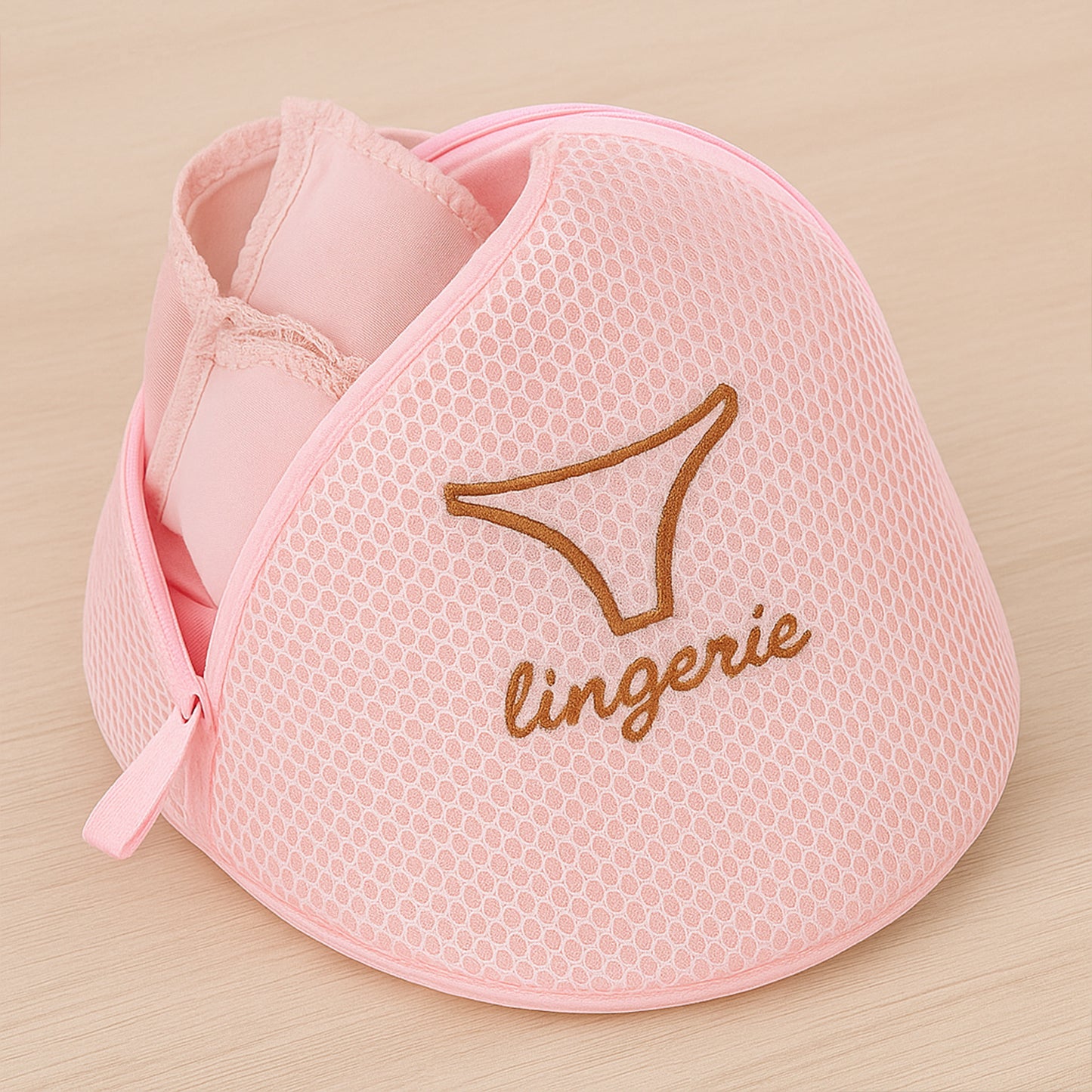 Lingerie Wash Bag  Dome-shaped Protective Mesh Laundry Pouch With Zip Closure (1 Pc)