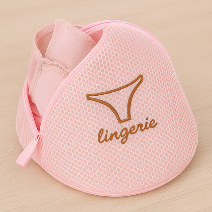 Lingerie Wash Bag  Dome-shaped Protective Mesh Laundry Pouch With Zip Closure (1 Pc)