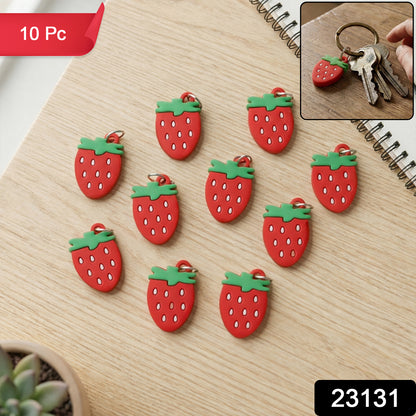 Strawberry Design Bag Charm Keychain Set (10 Pc)