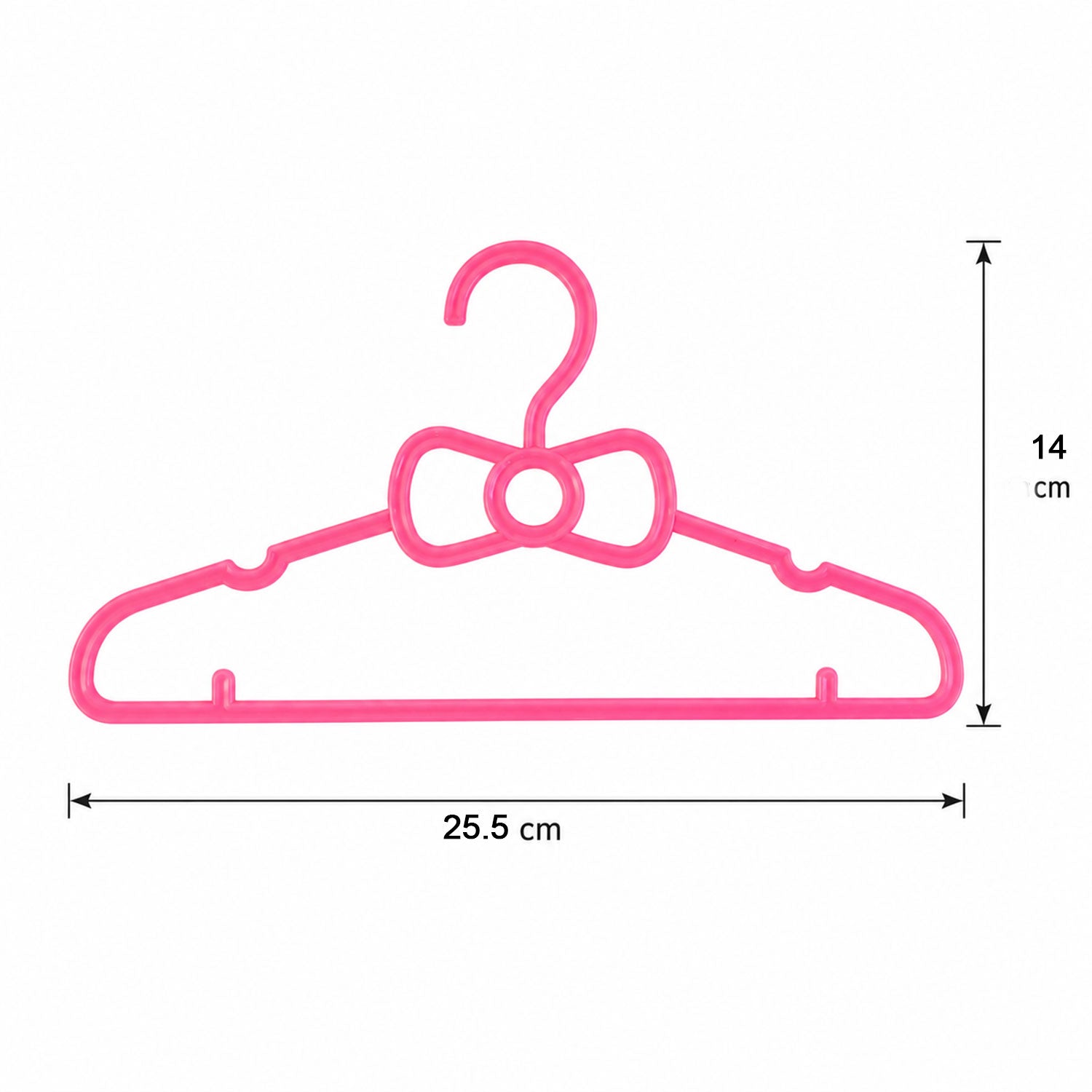 Kids Plastic Clothes Hangers Set Of 4 Cute Bow Design Baby Wardrobe (4 Pc Set)