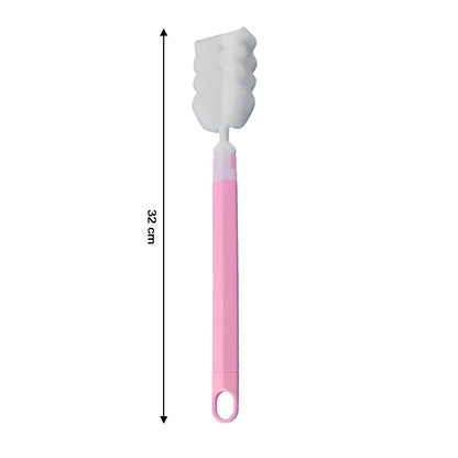Wukusy long handle silicone bottle cleaning brush, 32 cm, with flexible bristles for thorough cleaning of bottles and narrow necks