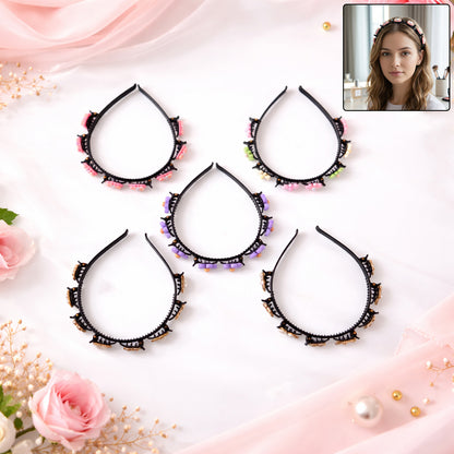Decorative Floral Beaded Hairband For Women  Girls (1 Pc Mix Design)