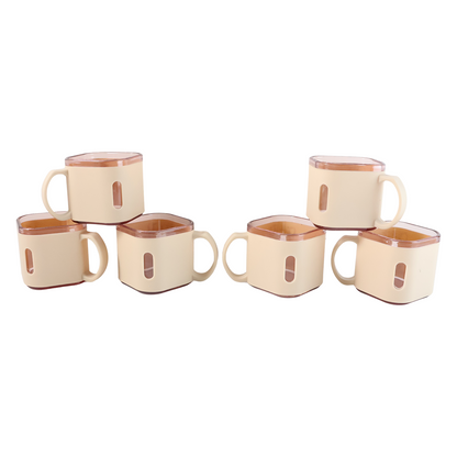 Premium Square Shape Tea Cup Set  6-piece (150 Ml)