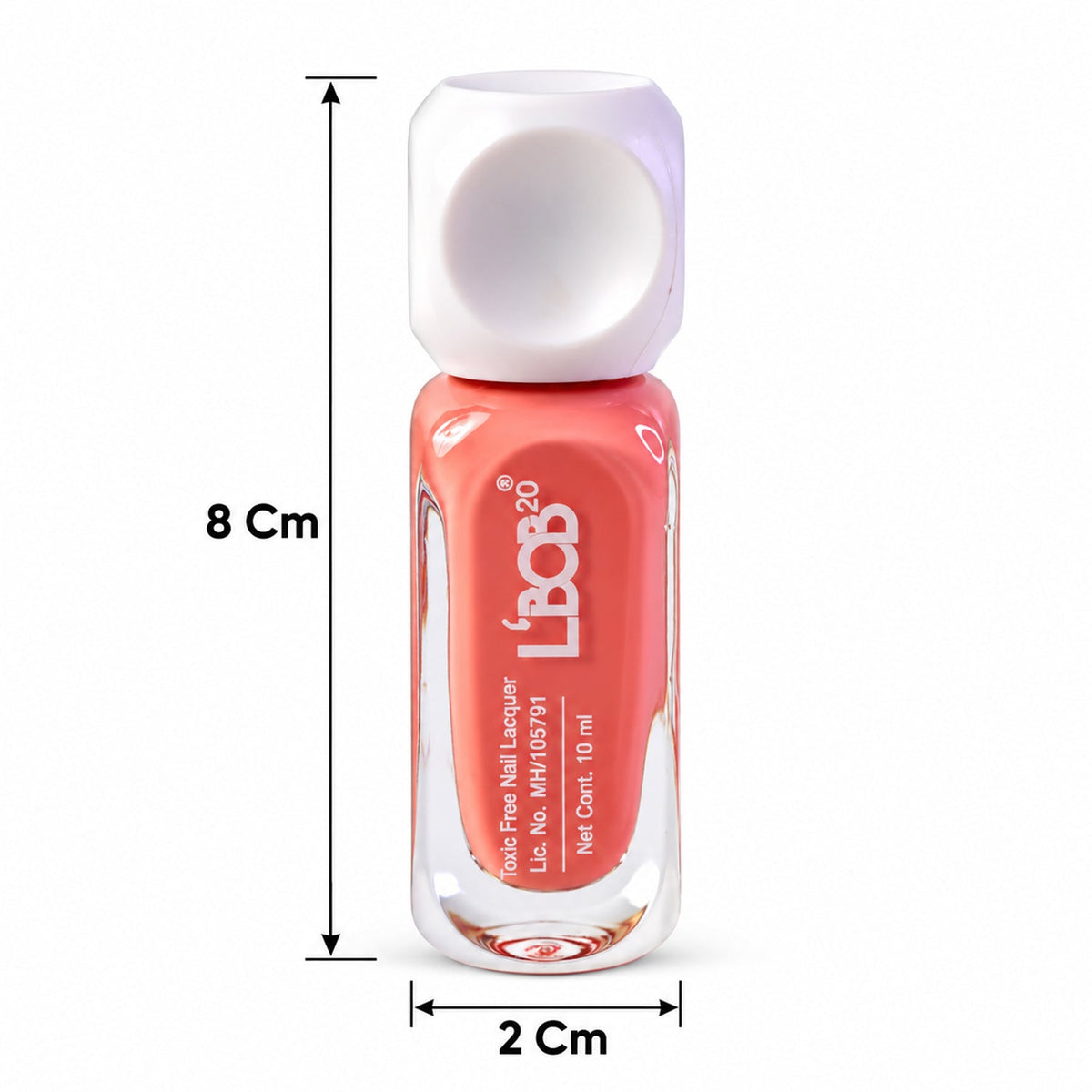 Peach Coral Colour Nail Polish With Matte Finish  Brush Applicator (10 Ml)
