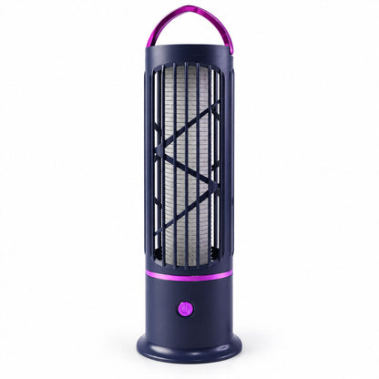 Wukusy USB-C electric mosquito killer lamp with carry handle and cleaning brush, black device for insect control.