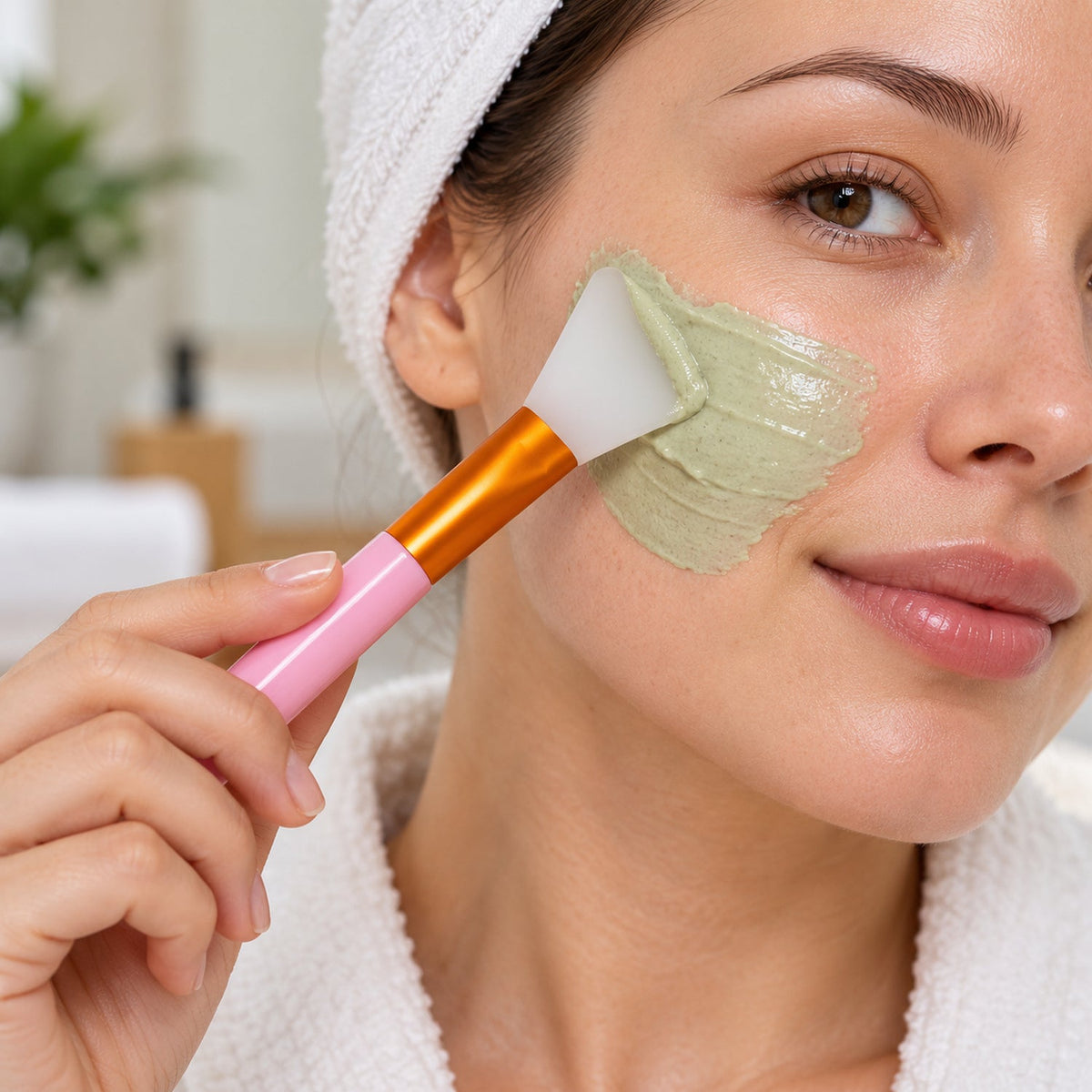 Wukusy silicone face mask brush set with three brushes for even skincare application at home or salon.