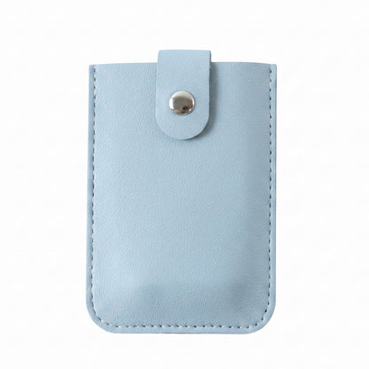 Pu Leather Snap Button Pull Out Card Holder Wallet Slim Multi Card (1 Pc)