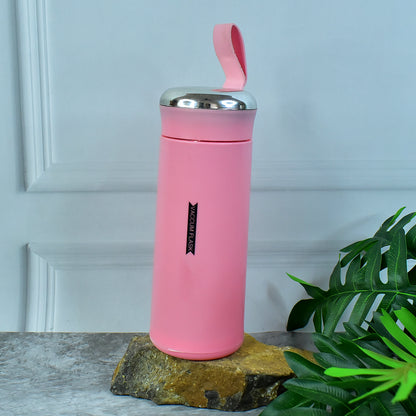 Water Bottle 400ml Leak Proof Glass Water Bottle With Daily Water Intake For Gym And Children Nice Bottle (1 Pc  Pink Color)
