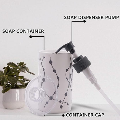 Drpshippr unbreakable soap dispenser bottle set, refillable liquid dispenser for bathroom use, durable and sleek home and kitchen accessory.