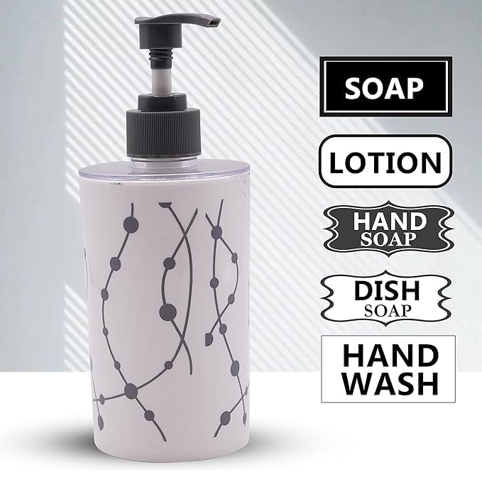 Unbreakable soap dispenser bottle set from Drpshippr, refillable liquid dispenser for bathroom use, durable and stylish home and kitchen accessory.