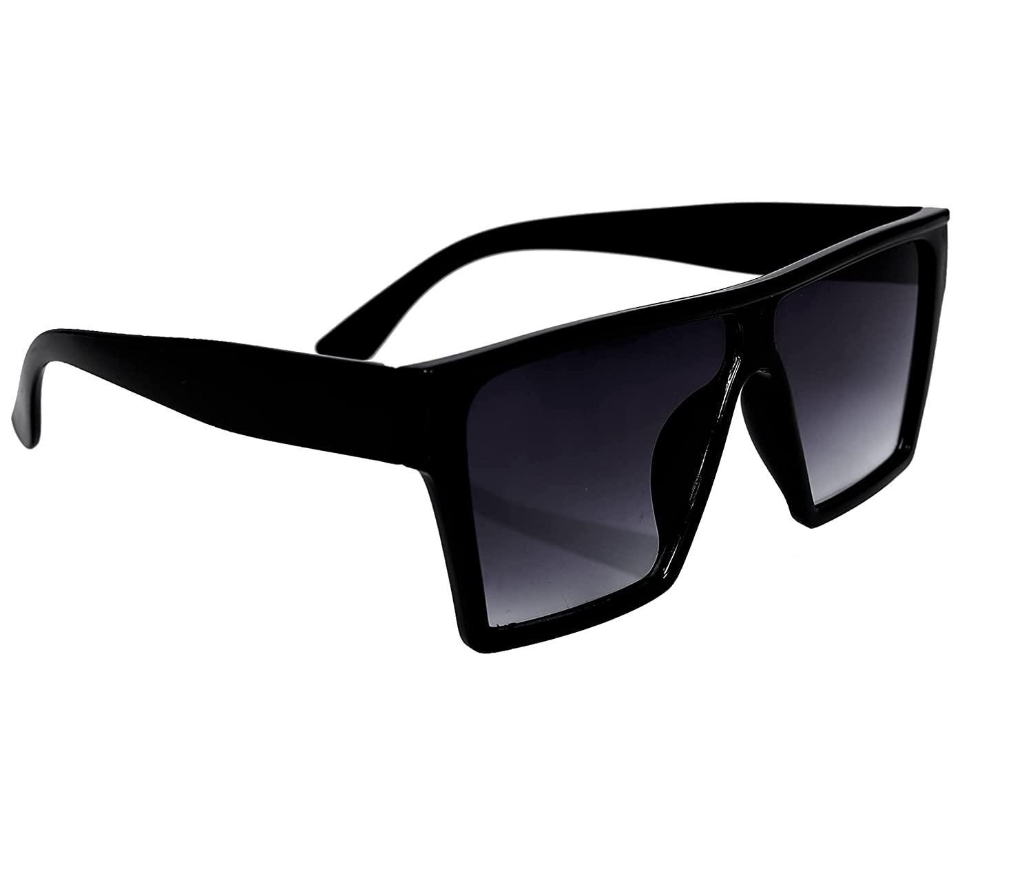 Unisex retro square sunglasses with free size fit, stylish black frames, and tinted lenses by Drpshippr.