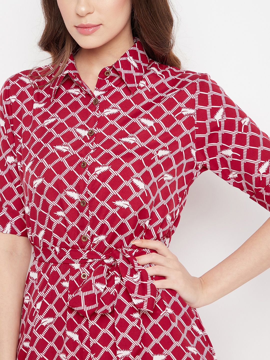 Stylish women's crepe maxi dress with button-down design from Drpshippr UPTOWNIE Lite collection.