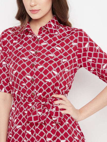 UPTOWNIE LITE STYLISH WOMEN'S CREPE BUTTON DOWN SHIRT MAXI DRESS