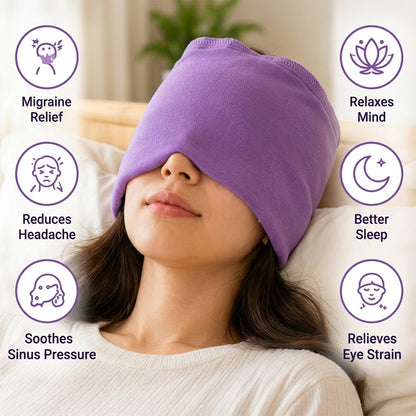 Hot  Cold Head Comfort Cap With Stretchable Fabric And Eye Coverage (1 Pc)