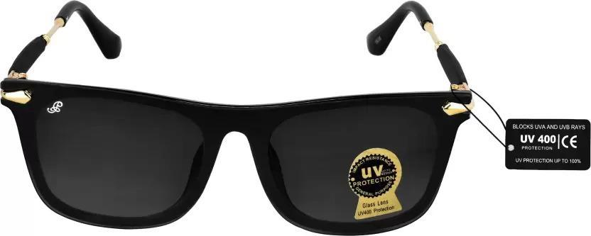 Black UV protection Wayfarer sunglasses from Drpshippr's men's collection, suitable for both men and women.