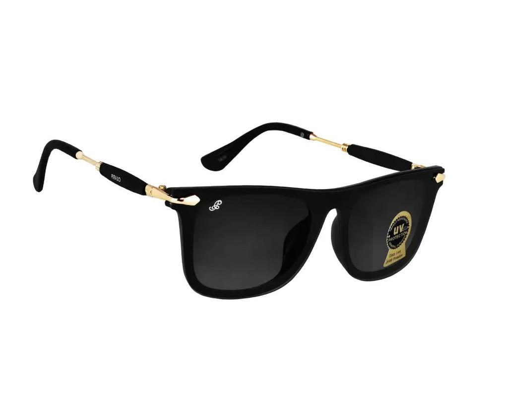 Black UV protection Wayfarer sunglasses from Drpshippr's men's collection, suitable for men and women, stylish and functional.
