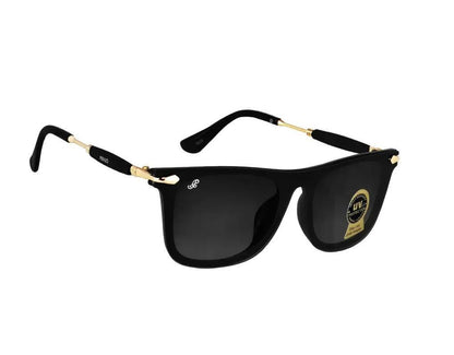 Black UV protection Wayfarer sunglasses from Drpshippr's men's collection, suitable for men and women, stylish and functional.