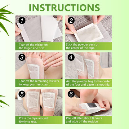 Detox Foot Pads With Ginger  Salt  10 Pcs  Velvet Wellness