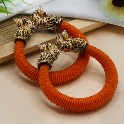 Traditional Peacock Design Pearl Bangles for Women