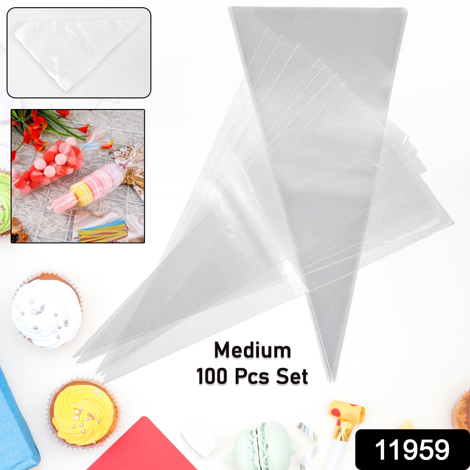 Disposable Piping Bags (100 Pcs Set  Big)