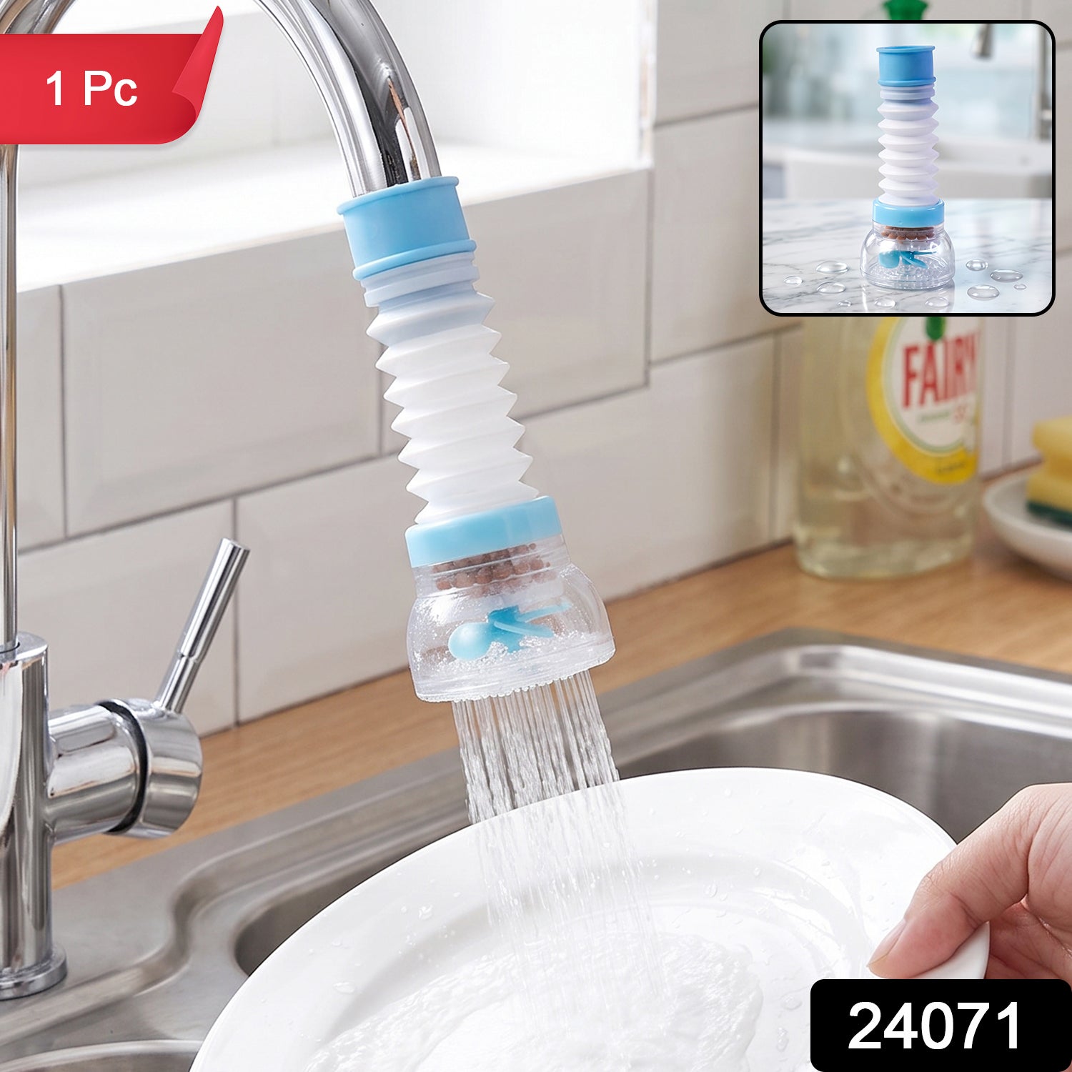 Wukusy plastic faucet water filter aerator for kitchen sink, splash-free tap use, attaches to kitchen faucet for cleaner water flow.