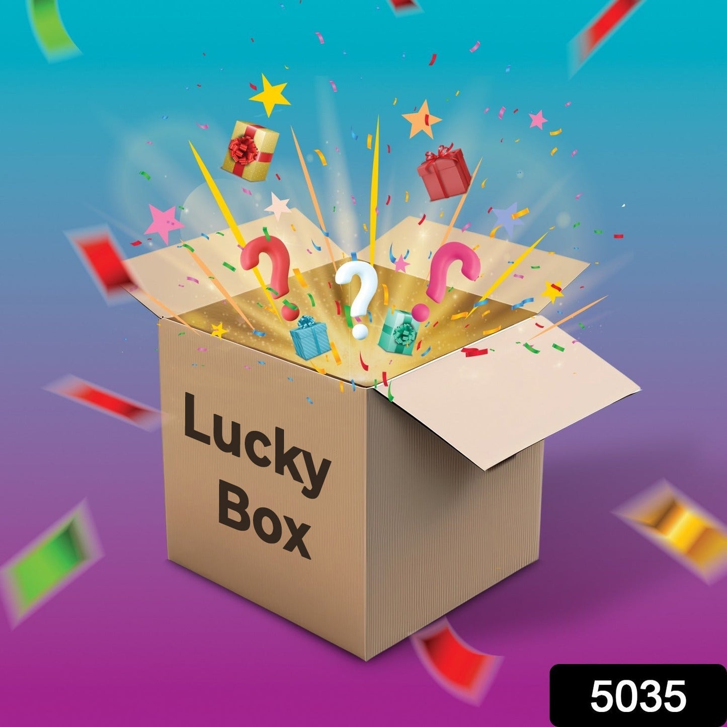 Wukusy Deodap Lucky Box Premium product with assorted items, valued at Rs. 2500, displayed in the image.