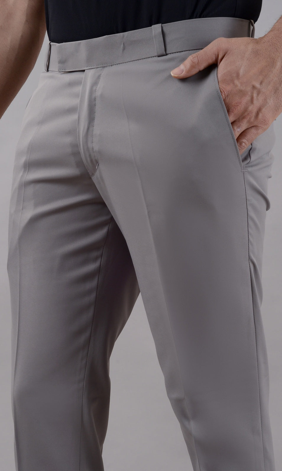 Light purple stretchable men's formal trousers from Dropdash, featuring a sleek, tailored fit for professional or casual wear.