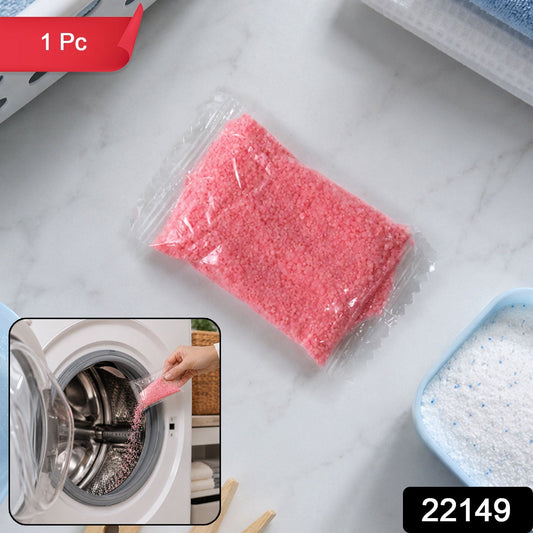 Wukusy washing fragrance powder cleaner and descaler for all machines, shown in a clear container ready for deep cleaning use