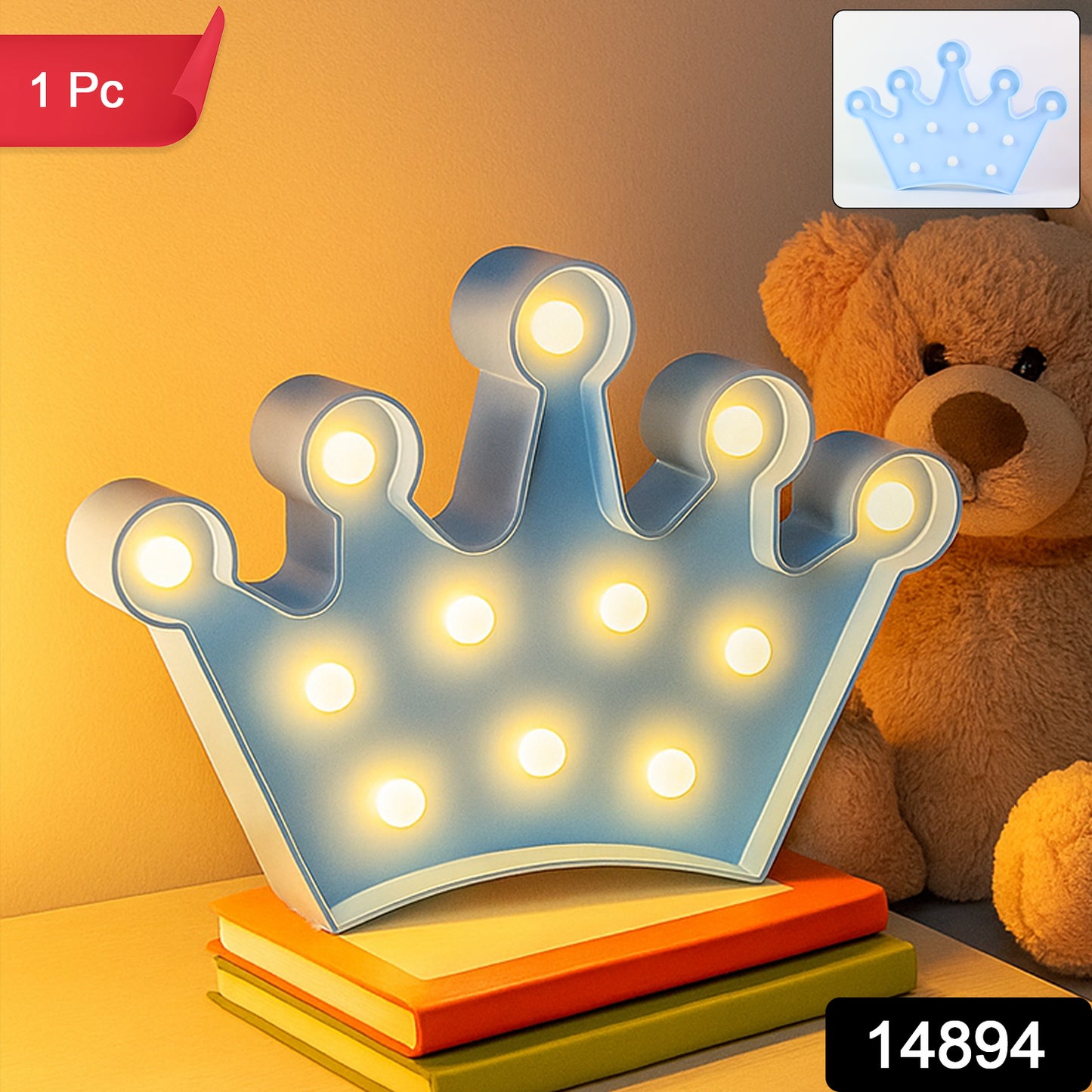 Crown Shaped Led Decorative Night Lamp (1 Pc)