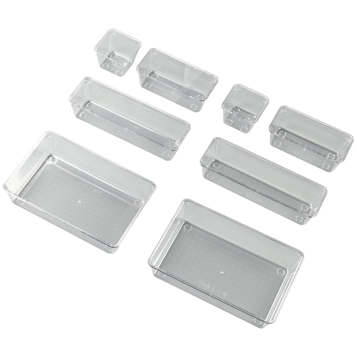 Multipurpose 8 In 1 Drawer Organizer Storage Tray Set (1 Set)