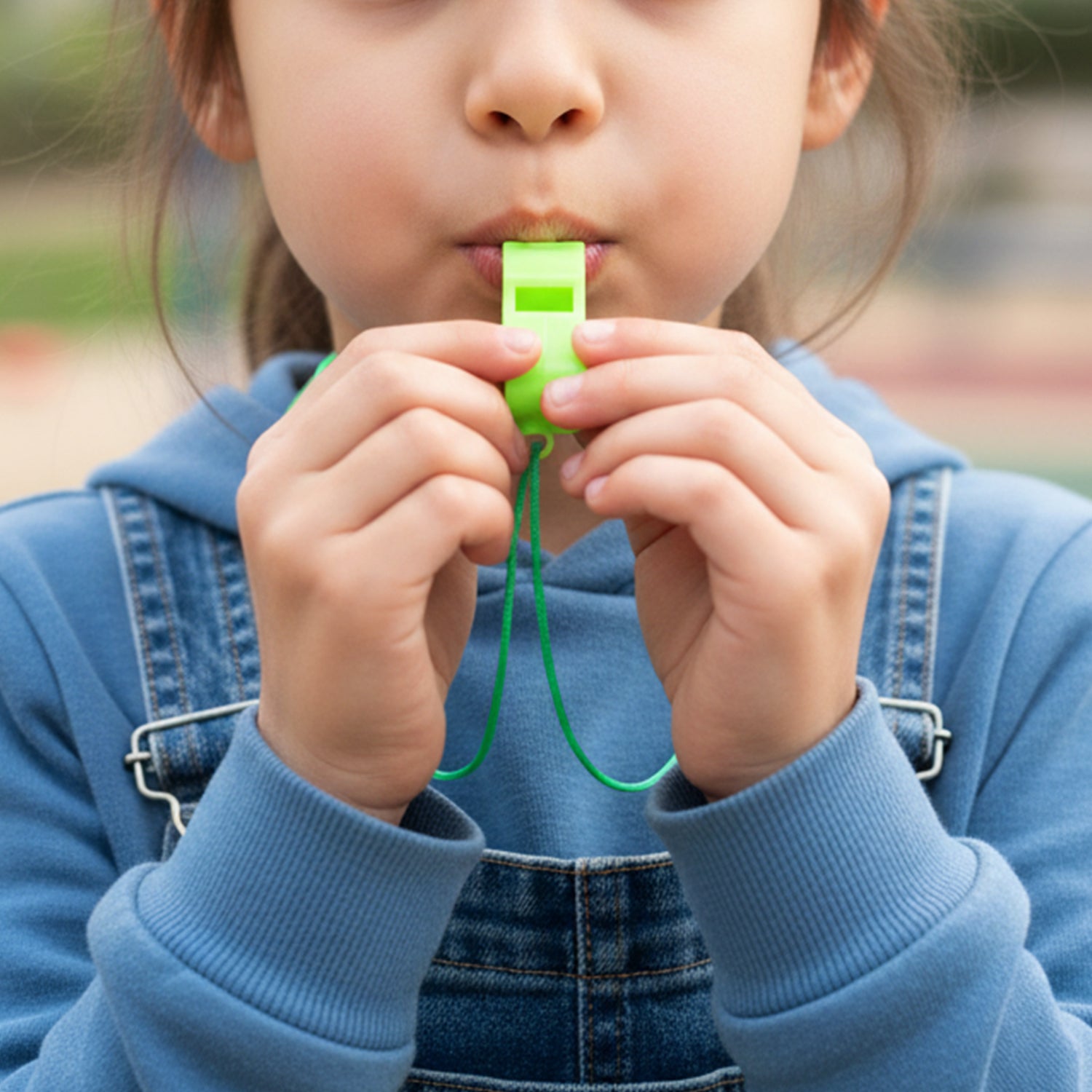 Plastic Sports Whistle With Neck Lanyard Loud Safety Whistle (1 Pc Mix Color)