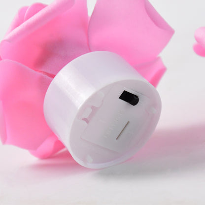 Rose Flower Shaped Led Flickering Tealight Candles (2 Pc)
