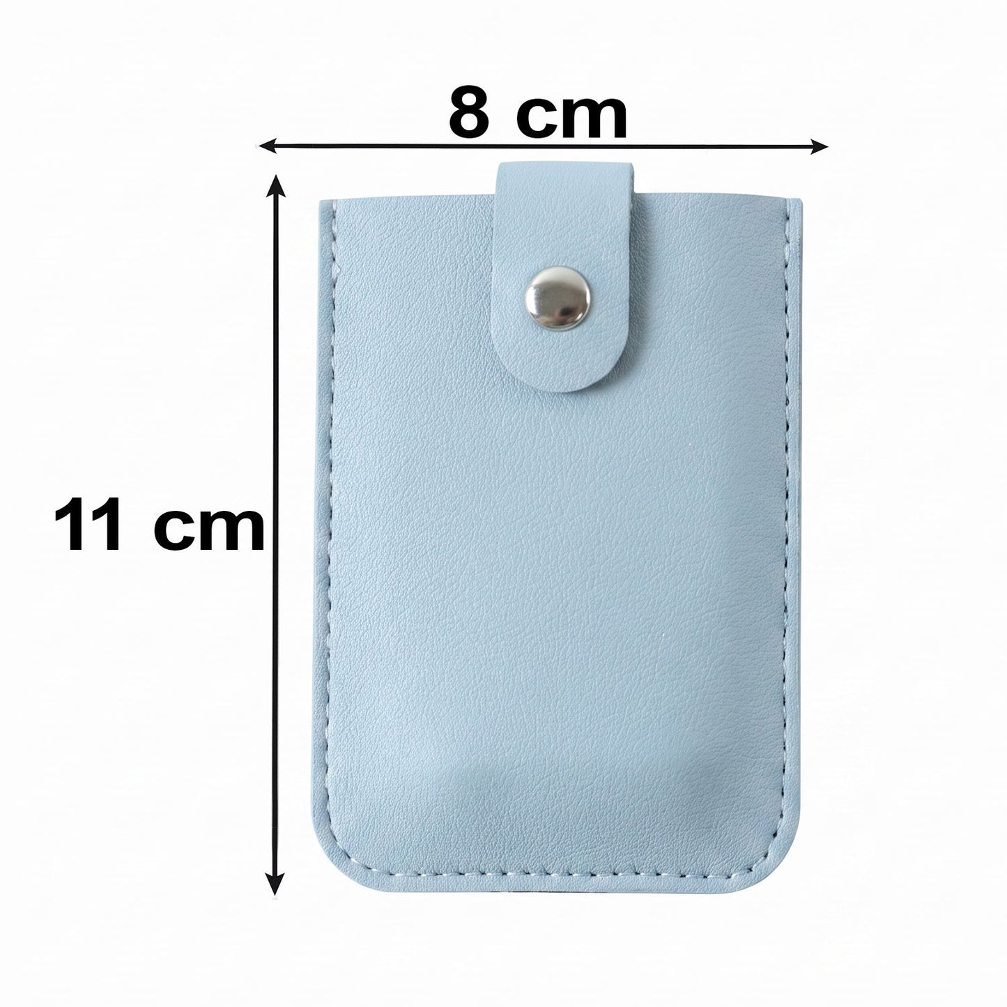 Pu Leather Snap Button Pull Out Card Holder Wallet Slim Multi Card (1 Pc)