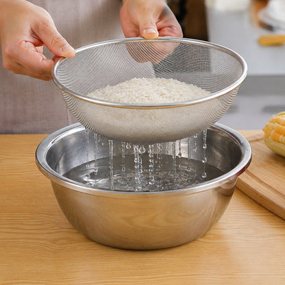 Stainless Steel Mesh Strainer Bowl Colander For Rinsing And Draining Food (1 Pc)