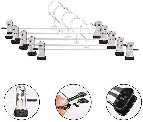 Set of 12 Wukusy 7202 home improvement hangers with adjustable anti-rust clips for clothing and accessories.